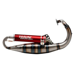 Pot Yasuni silencieux rouge adapté pour scooter 50 Peugeot TKR, Trekker, Speedfight 1 et 2, Vivacity - tub1002r -