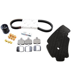 Kit entretien Piaggio avec 3 jeux de plaquettes Brembo 647077 pour maxi-scooter 125 X9 1998-2005 -1R000408-