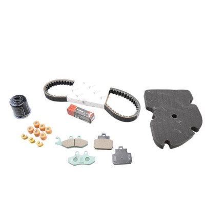 Kit entretien Piaggio avec guides variateur et plaquettes ar Hengtong 647400 pour maxi-scooter 125 X-Evo 2007+, X8 2004-2006 -1R000382-
