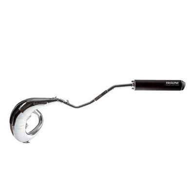 Pot cross ml chrome Yasuni silencieux noir passage gauche - Tub807xbcr-19 - pour Beta 50 RR, Rieju 50 MRX, SMX