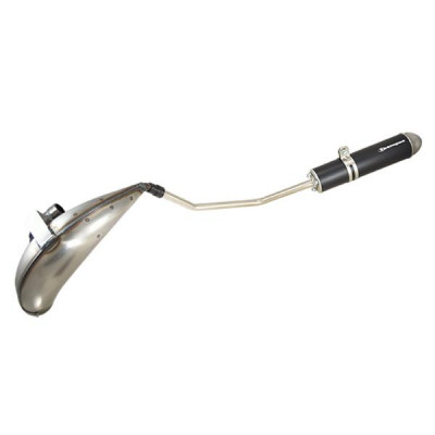 Pot Tecnigas E-Nox en acier pour mécaboite Peugeot 50 XP6 - Rieju 50 RR, MRX (passage haut gauche)