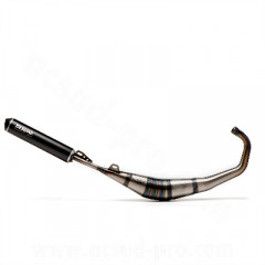 Pot d'échappement Yasuni passage bas silencieux noir - Beta RR 50, Yamaha DT 50, Peugeot XPS, Rieju MRT (sortie cyl. Ø25) - TUB808TH