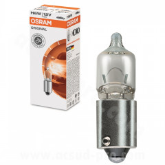 Ampoule adaptable 12V-6W norme H6W culot BAX9S témoin halogène ergots décalés blanc
