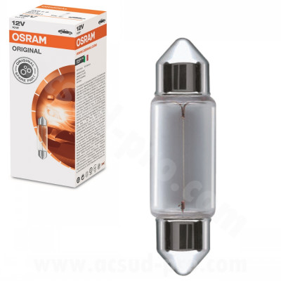 Ampoule/Lampe adaptable 12V-10W norme C10W culot SV8.5-8 navette standard boîte de 10 pièces