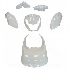 Kit carrosserie TNT blanc brillant 6 pièces pour scooter Peugeot Kisbee 2T et 4T