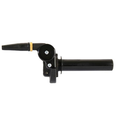 Poignée de gaz Domino tirage rapide alu noir pour Derbi HR Cross 2T Eco, DRD / Pro SM, Black Edition