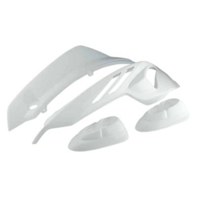 Coque arrière BCD blanc (2 parties avec protections avant) pour scooter Stunt/Slider