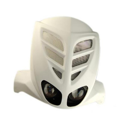 Tablier avant BCD double optique avec grille blanche homologuée pour scooter Stunt/Slider