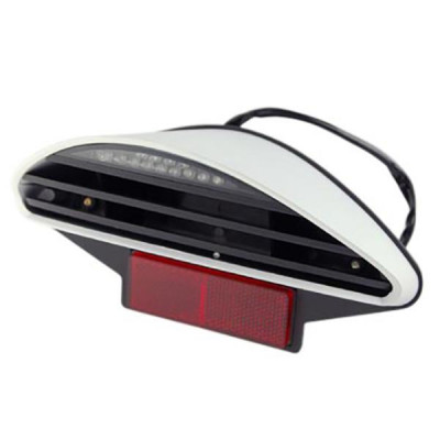 Feu arrière BCD LEDs blanc homologué ailettes noir pour scooter/cyclo Nitro/Aerox RX