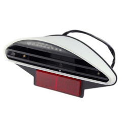 Feu arrière BCD LEDs blanc homologué ailettes noir pour scooter/cyclo Nitro/Aerox RX