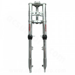 Fourche EBR inverse mécanique chrome Ø28mm pour Peugeot 103 / MBK 51