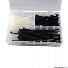 Collier rilsan plastique adaptable boîtier de 250 pièces – 2,5x100mm et 4,8x160mm noir et transparent