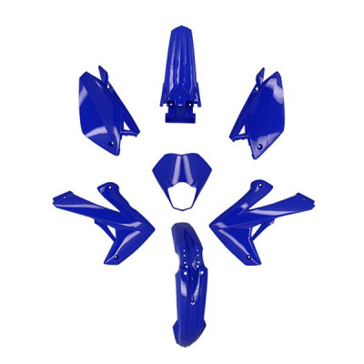 Carénage adaptable bleu brillant (kit 7 pièces) pour Rieju 50 MRT 2009+, MRT Enduro 2009+, MRT Pro 2009+, MRT SM 2009+