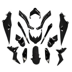 Carénage adaptable noir brillant (kit 15 pièces) pour maxi-scooter Yamaha XMAX 125 2018-2022 / XMAX 300 2017-2022 / XMAX 400 2018-2020