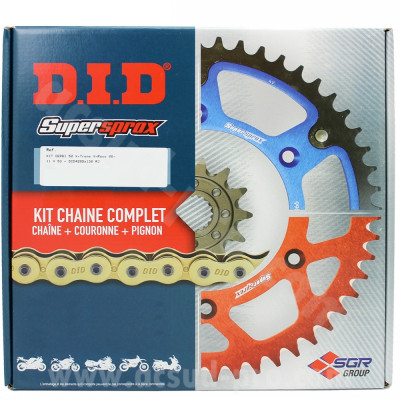 Kit chaine DID 420D 11x52 (132 maillons) Rieju 50 MRT Cross/SM roues à rayons