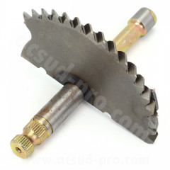 Axe-pignon de kick adaptable pour scooter adaptable - Moteur XS1P37QMA - SYM 50 Orbit, MIO 4T, Peugeot 50 Vivacity 3 et 4 4T, Tweet 4T, Ludix 4T, Speedfight 3 et 4 4T