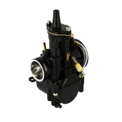 Carburateur adaptable PWK 28 boisseau plat avec Powerjet et starter à tirette