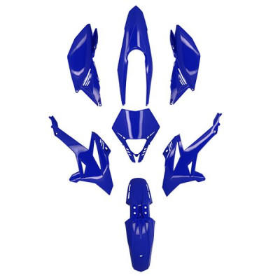 Carrosserie moto 50 kit Tun'R bleu brillant 7 pièces pour Beta 50 RR 2012-2022