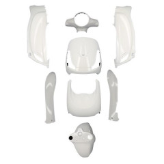 Carrosserie-carénage adaptable blanc kit 8 pièces SYM 50 Fiddle 2 4T 2011-2014, SYM 125 Fiddle 2 2010-2014
