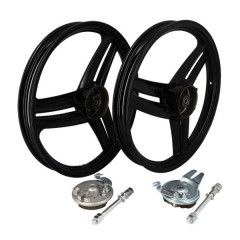 Jante cyclo 17'' adaptable noir type grimeca pour Peugeot 103 SP (vendu par paire)