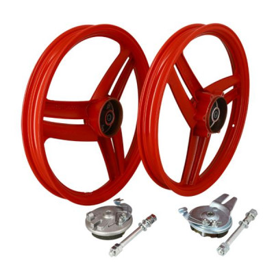 Jante Cyclo Adaptable 17'' Type Grimeca Rouge pour Peugeot 103 SP (Vendu par paire)