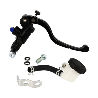 Maitre-cylindre de frein adaptable aluminium CNC anodisé noir (avec bocal) 50 à boîte radial Derbi-Rieju-Beta 50cc