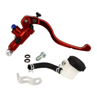 Maitre-cylindre de frein adaptable aluminium CNC anodisé rouge (AV) - Compatible Derbi-Rieju-Beta 50cc