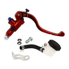 Maitre-cylindre de frein adaptable aluminium CNC anodisé rouge (AV) - Compatible Derbi-Rieju-Beta 50cc