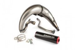 Pot d'échappement STAGE6 Streetrace Noir/Rouge CNC pour Yamaha DT 50 cc Passage Haut