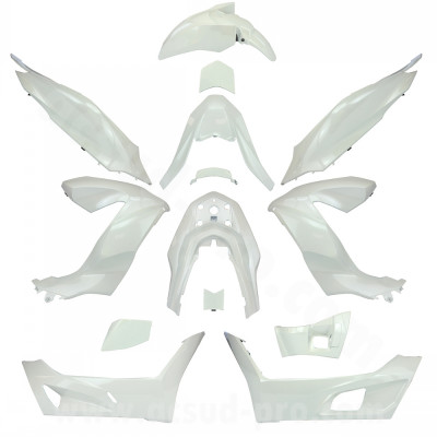 Carrosserie/Carenage adaptable blanc perle kit 14 pièces pour Maxi Scooter HONDA PCX 125 cc 2021-2024