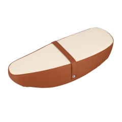 Selle biplace adaptable marron / beige avec support et sangle pour Mobylette MBK MBK-51