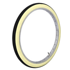 Pneu Cyclo HUTCHINSON 1.75-19 Nervure adaptable solex TT 21B Reinf noir/flanc blanc