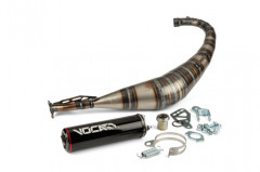 Pot d'échappement VOCA RACING Passage bas - silencieux alu noir pour moteurs Derbi Euro 2 et Euro 3