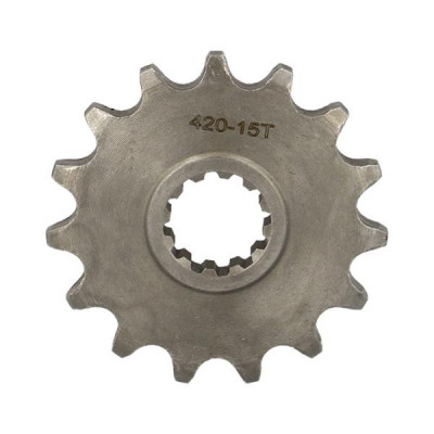Pignon adaptable 15 dents 420 pour moteur 50 à boite Minarelli AM6