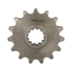 Pignon adaptable 15 dents 420 pour moteur 50 à boite Minarelli AM6