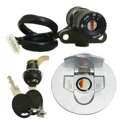 Contacteur à clé adaptable avec serrure de selle et bouchon d'essence pour Rieju 50 RS2 Matrix 2006 et Peugeot XR6