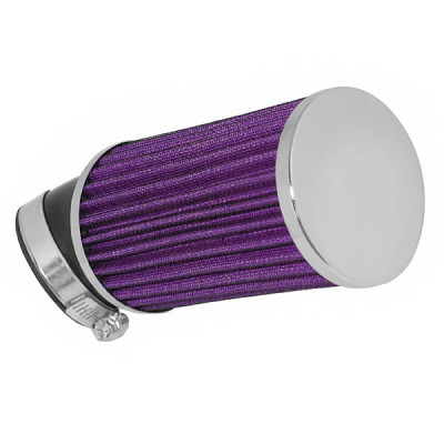 Filtre à air adaptable bleu long 45° diamètre 28-35 mm