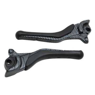 Leviers de frein adaptable carbone brillant pour scooter Yamaha Nitro / Aerox (réf. OEM : 5BR-H3912-00)