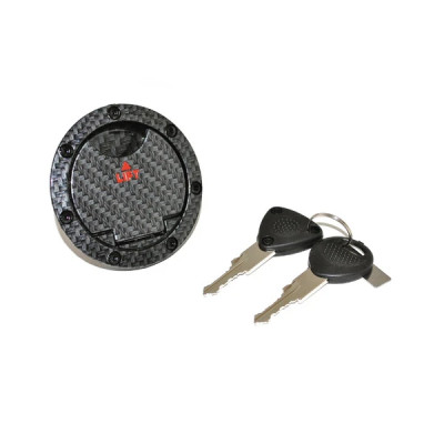 Bouchon essence antivol adaptable carbone brillant livré avec 2 clés pour MBK 50 Nitro, Yamaha 50 Aerox
