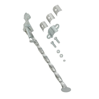 Béquille latérale adaptable chrome torsadé 34.5 cm bras oscillant ovale