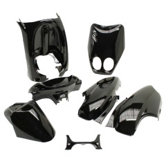 Kit carrosserie adaptable noir (7 pièces) pour MBK Ovetto 50 2002-2007 / Yamaha Neos 50 2002-2007