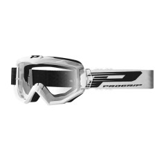 Lunette ProGrip 3201 Blanc Écran transparent anti-rayures/Anti U.V.