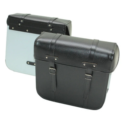 Sacoches cyclo Sporfabric renforcées dos métal effet cuir noir mat (33x32x14cm)