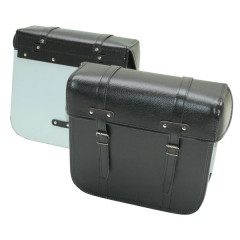 Sacoches cyclo Sporfabric renforcées dos métal effet cuir noir mat (33x32x14cm)