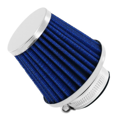 Filtre à air adaptable Ø28/35mm chrome fixation droite pour Scooter, Mécaboite, Mobylette, Maxi Scooter, Moto, Quad