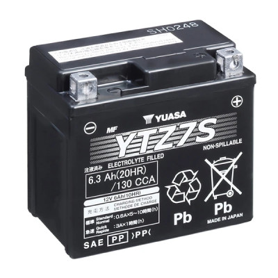 Batterie Yuasa 12V 6Ah YTZ7S Sans Entretien Gel Prete à l'Emploi