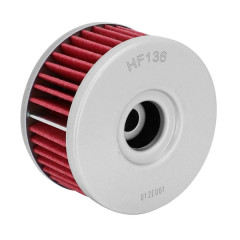 Filtre à huile Hiflofiltro HF136 (60x33mm) pour Moto : SUZUKI 250 DR, INTRUDER, 350 DR