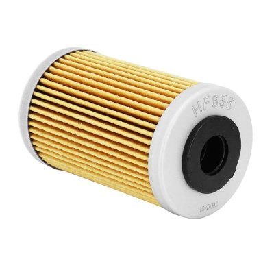 Filtre à huile Hiflofiltro HF655 (41x69mm) pour Moto : KTM 250 EXC 2000→2012, 450 EXC 2012→2014, 450 SMR 2013→, 650 SUPERMOTO 2007→, HUSQVARNA 450 FC 2016→, 450 FE 2014→