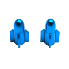Bouchons de valve adaptable aluminium bleu (paire)