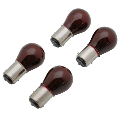 Ampoules / lampes adaptable 12V 21-5W norme P21-5W culot BAY15D rouge (feu arrière + stop) x4
